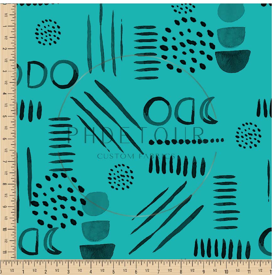 PREORDER - Neutral Abstract Black on Teal - 1582 - Choose Your Base