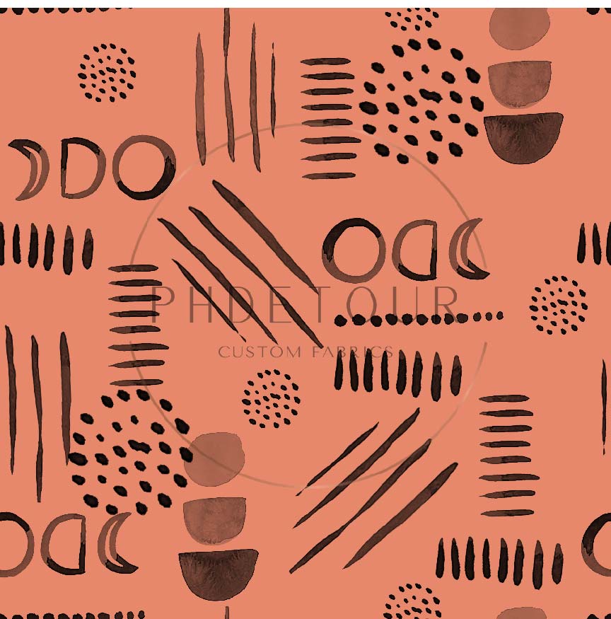 PREORDER - Neutral Abstract Black on Terra Cotta - 1583 - Choose Your Base