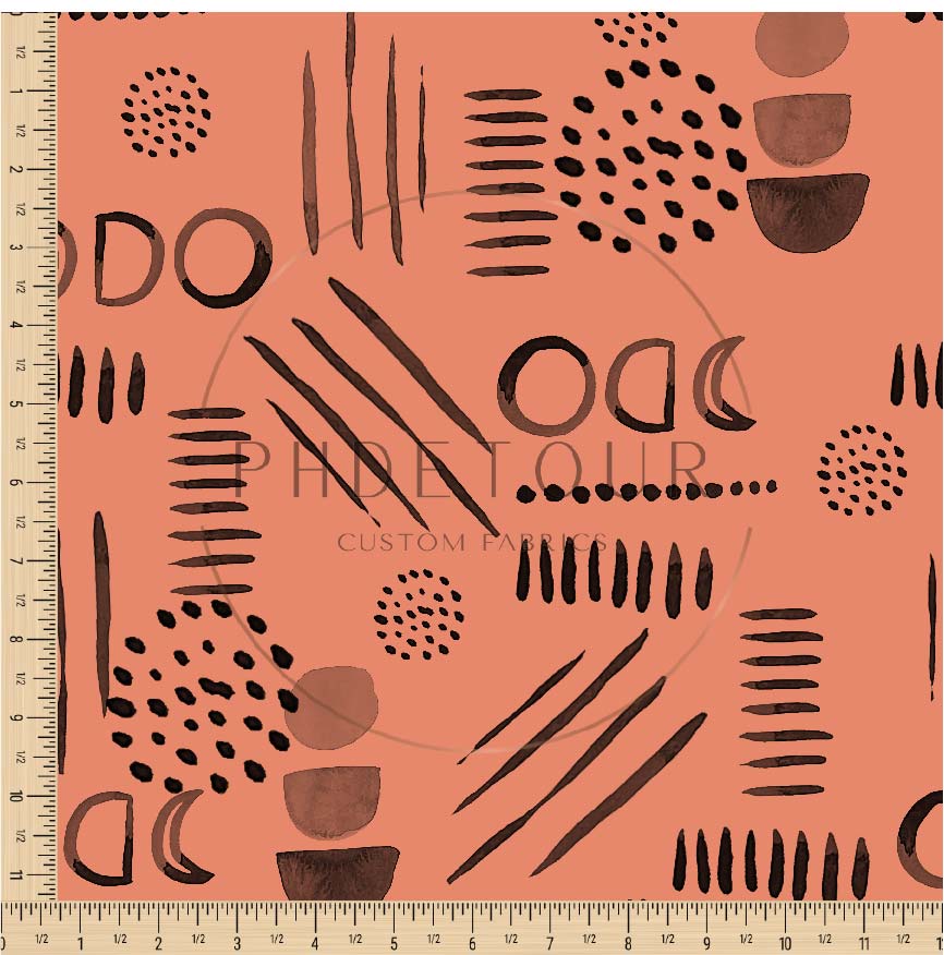 PREORDER - Neutral Abstract Black on Terra Cotta - 1583 - Choose Your Base