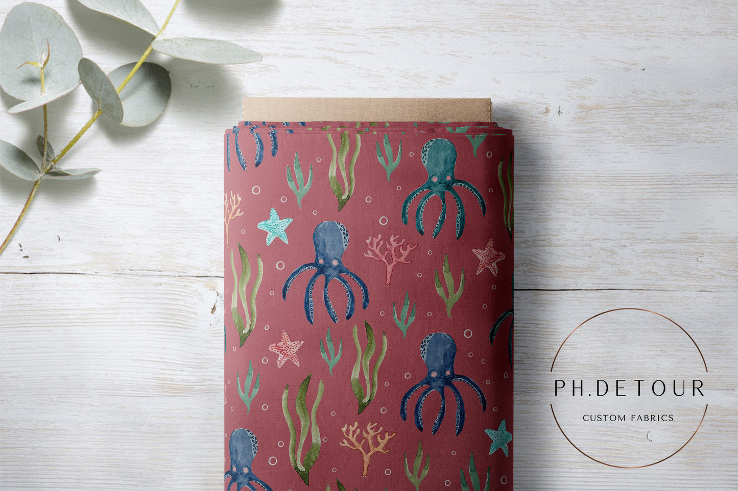 PREORDER - Octopuses on Mauve - 1830 - Choose Your Base