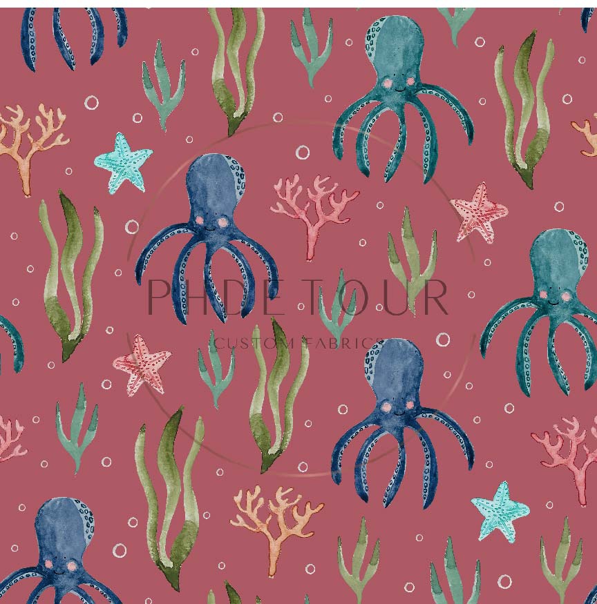 PREORDER - Octopuses on Mauve - 1830 - Choose Your Base