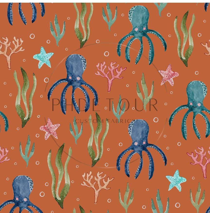 PREORDER - Octopuses on Walnut - 1842 - Choose Your Base