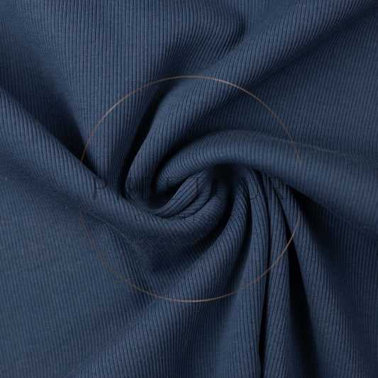 Wholesale European 2x1 Sweatshirt Ribbing - 744 - Dark Denim