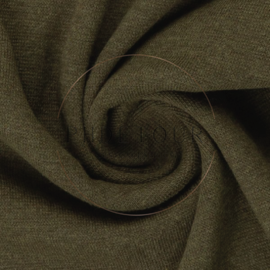 1769 - Olive - European 1x1 Flat Ribbing
