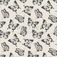 Claire Charcoal Butterflies on Cream (0394) - Organic Cotton Lycra