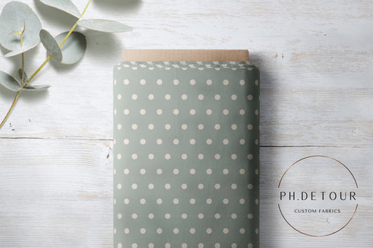 Polka Dots on Dusty Blue - Classic PUL