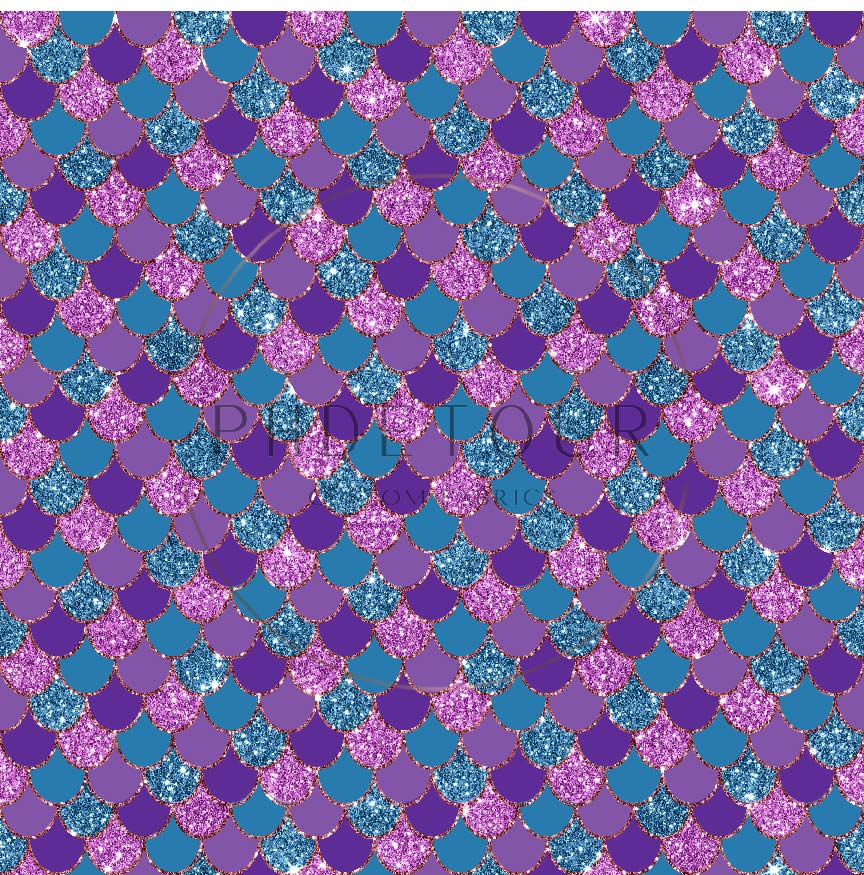 Glitter Mermaid Scales - Purple - Luxe PUL