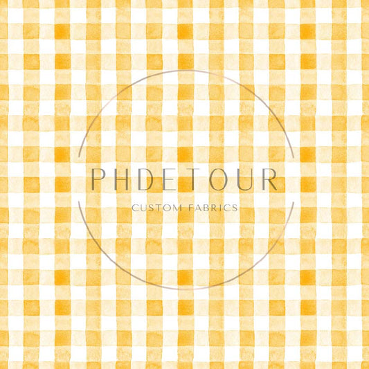 Watercolor Gingham (Gold) - PhDetour PUL - 1 yard