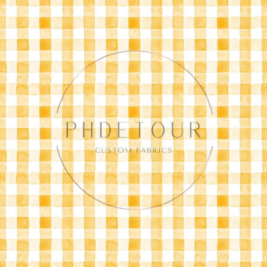Watercolor Gingham (Gold) - PhDetour PUL - 1 yard