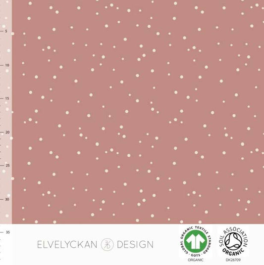 Elvelyckan - Organic Cotton Lycra - Dusty Pink Dots - 1 yard