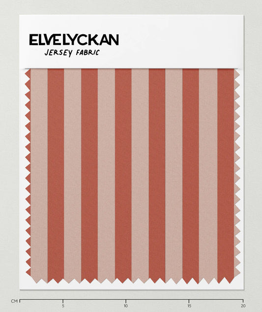 Elvelyckan - Organic Cotton Lycra - Ginger Vertical Stripes - 1 yard