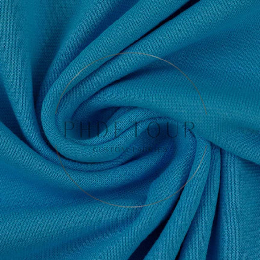 Wholesale European 1x1 Flat Ribbing - 842 - Cerulean Blue
