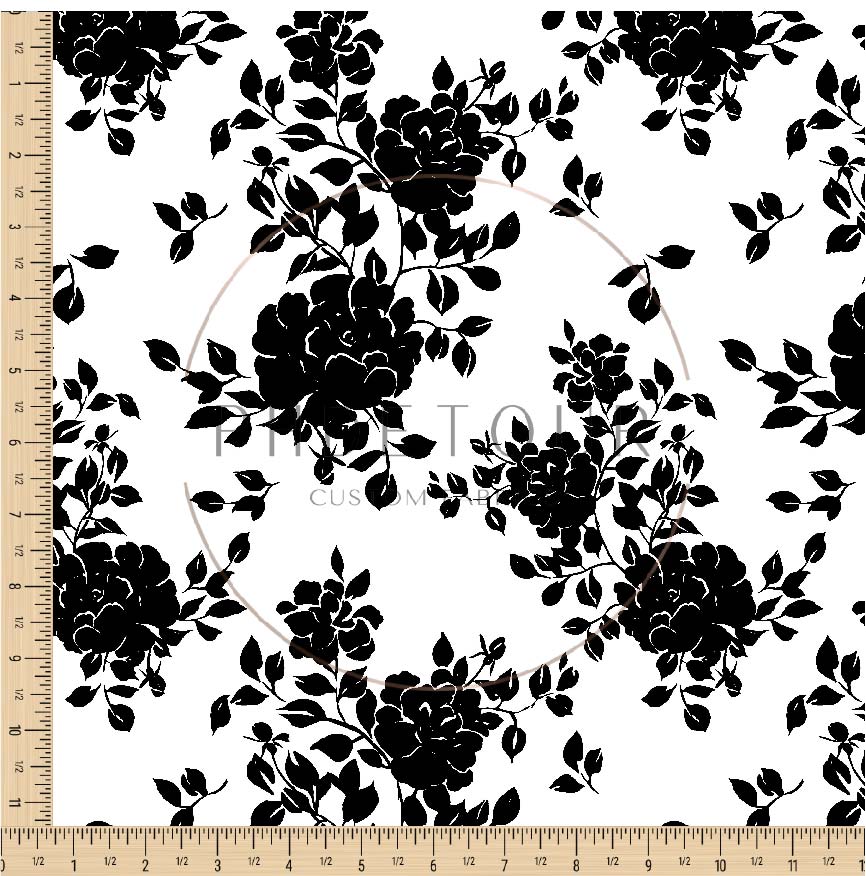 PREORDER - Black and White Floral - 0100 - Choose Your Base