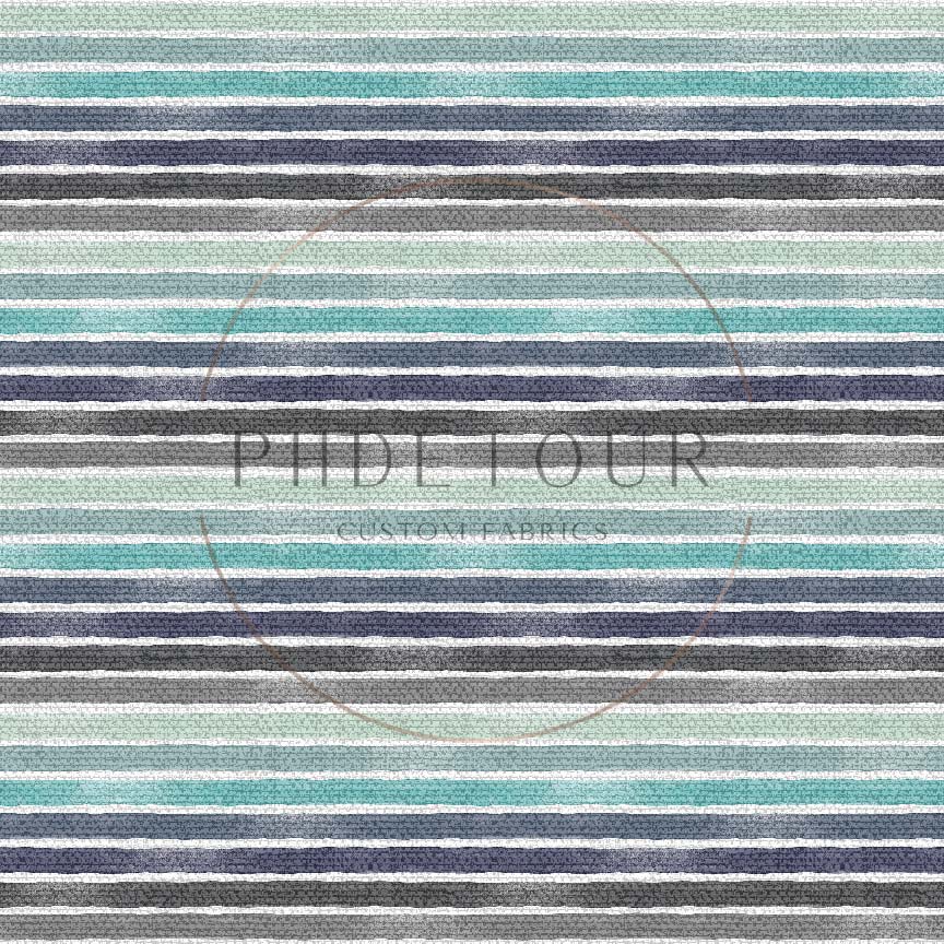 PREORDER - Burlap Watercolor Narrow Stripes - Blues - 0206 - Choose Your Base
