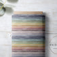 PREORDER - Burlap Watercolor Narrow Stripes - Rainbow - 0209 - Choose Your Base