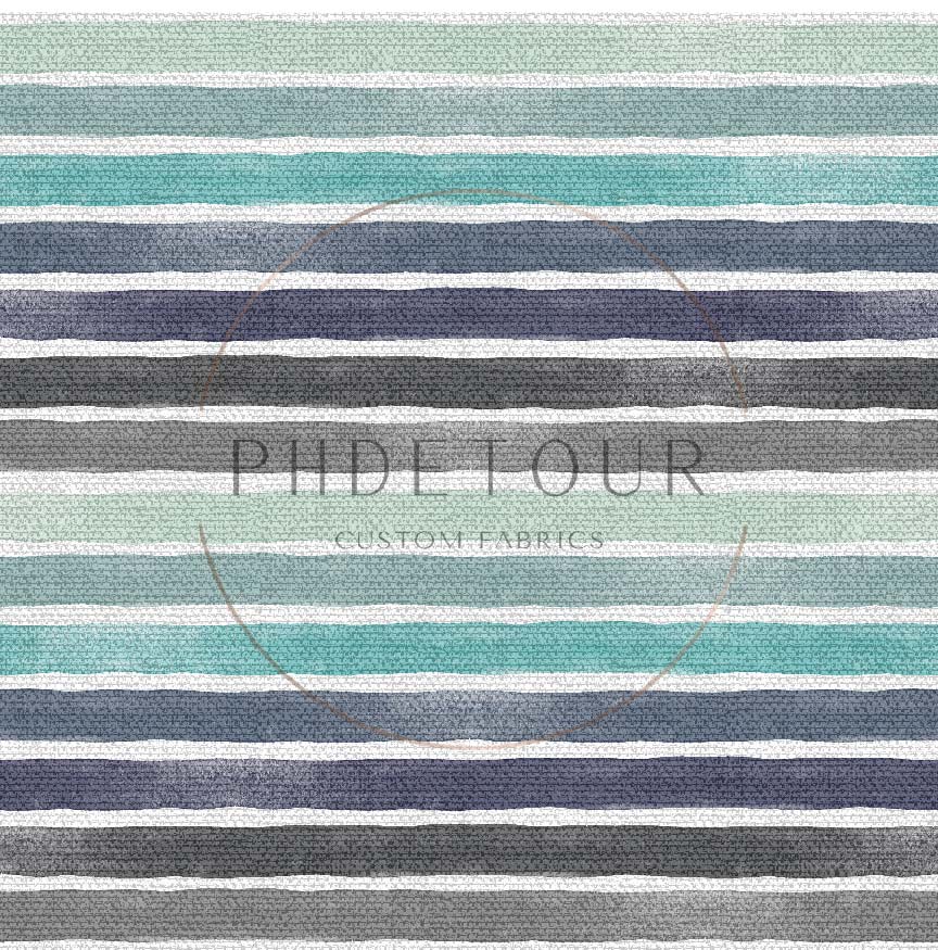 PREORDER - Burlap Watercolor Stripes - Blues - 0211 - Choose Your Base