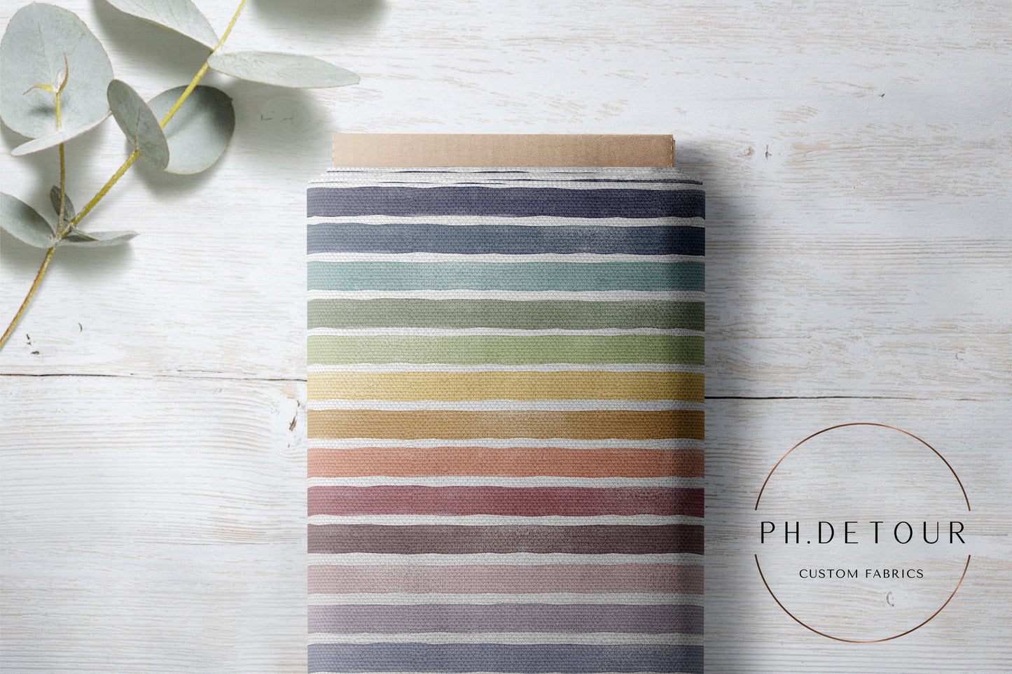 PREORDER - Burlap Watercolor Stripes - Rainbows - 0214 - Choose Your Base