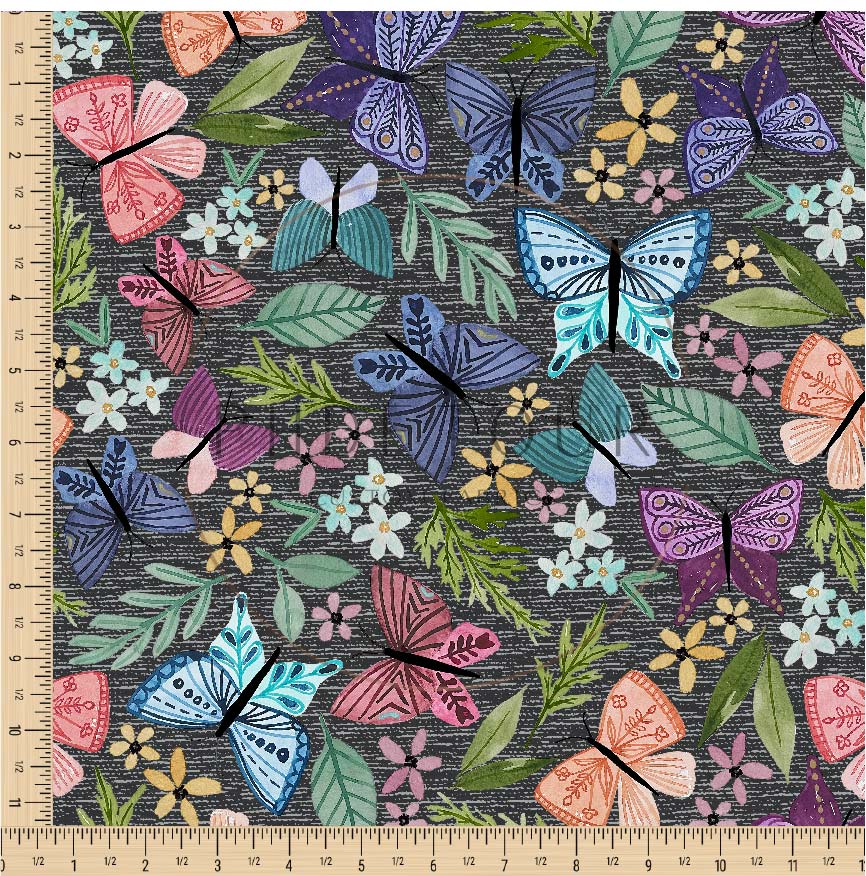 PREORDER - Butterfly Toss on Handwoven Texture - Space - 0235 - Choose Your Base