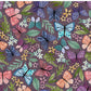 PREORDER - Butterfly Toss on Herringbone Eggplant - 0239 - Choose Your Base