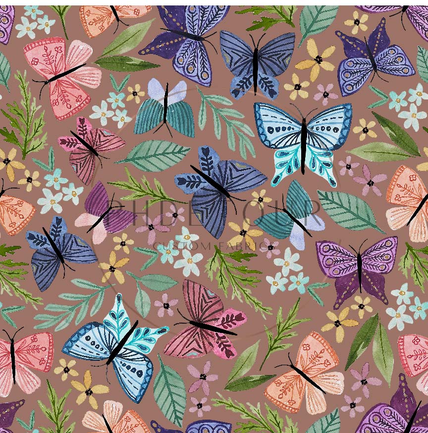 PREORDER - Butterfly Toss on Taupe - 0255 - Choose Your Base