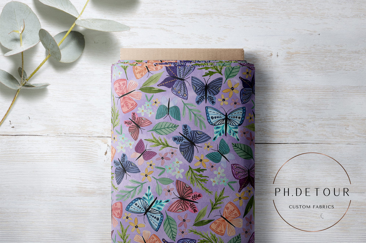 PREORDER - Butterfly Toss on Watercolor Lilac - 0263 - Choose Your Base