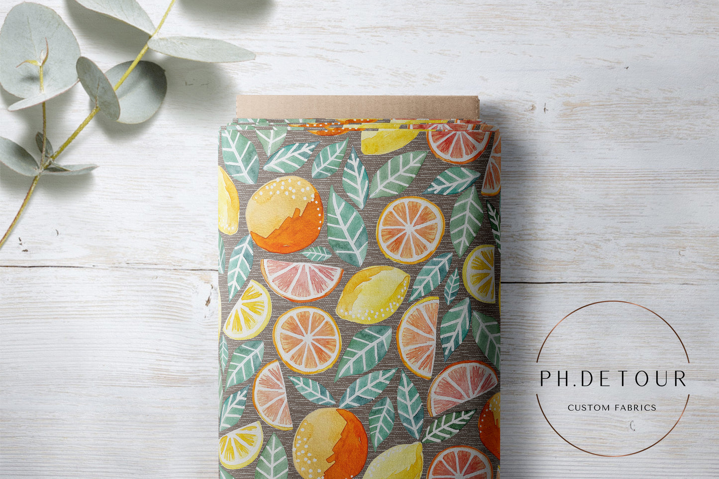 PREORDER - Citrus on Handwoven Texture Fossil - 0360 - Choose Your Base