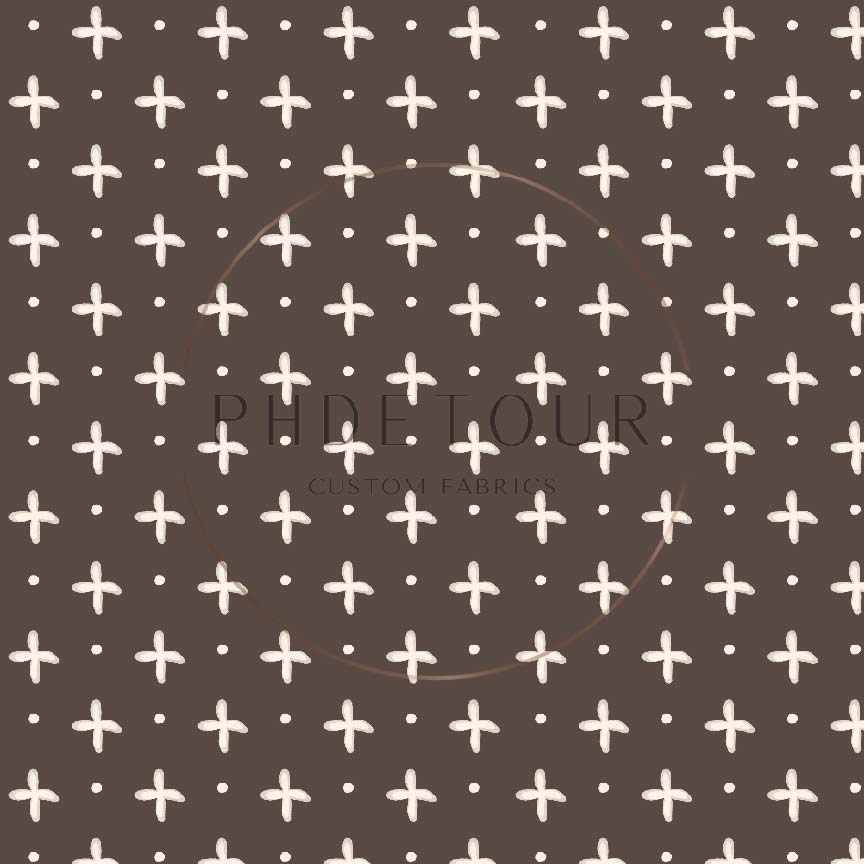 PREORDER - Cream Crosses on Brown - 0425 - Choose Your Base