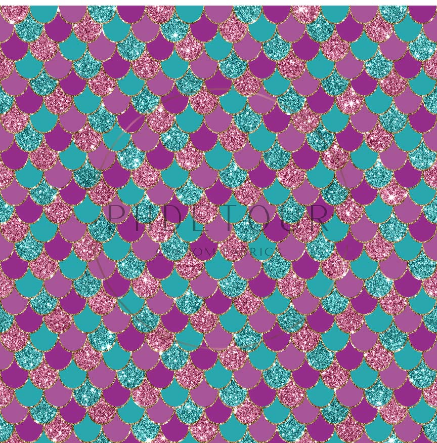 PREORDER - Glitter Mermaid Scales Pink - 0600 - Choose Your Base