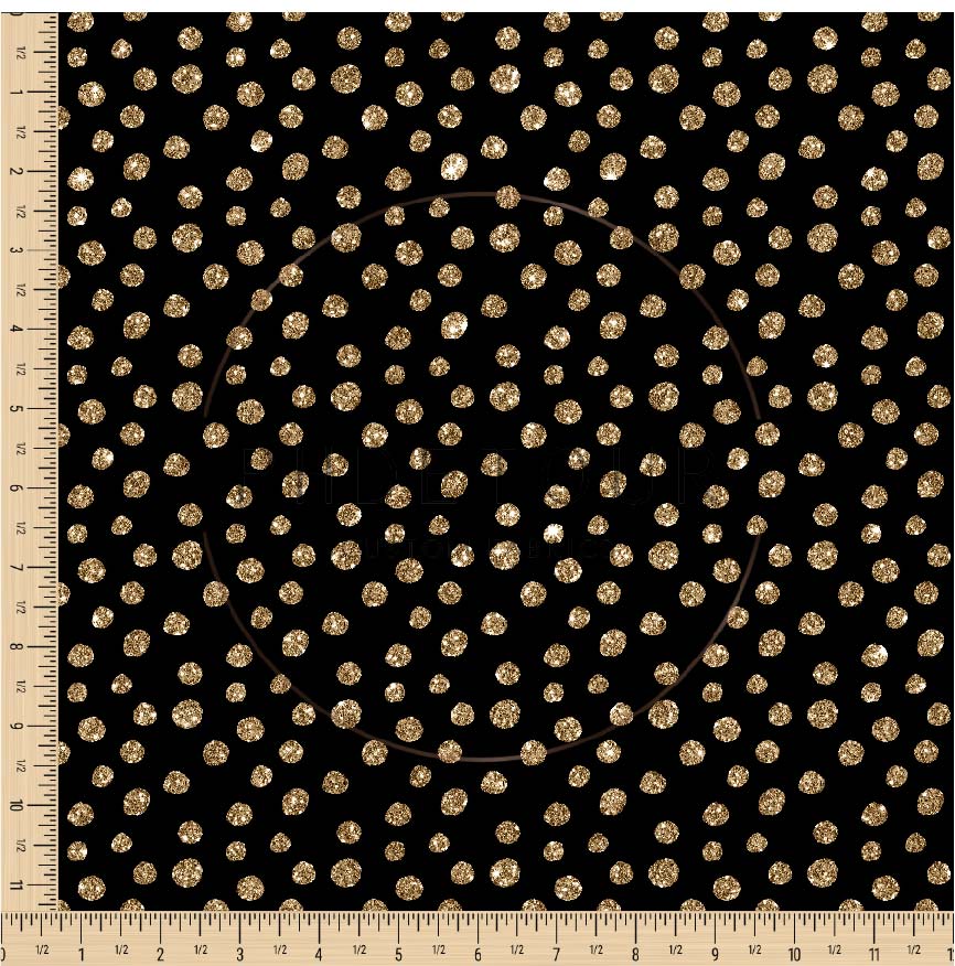 PREORDER - Gold Glitter Dots on Black - 0621 - Choose Your Base
