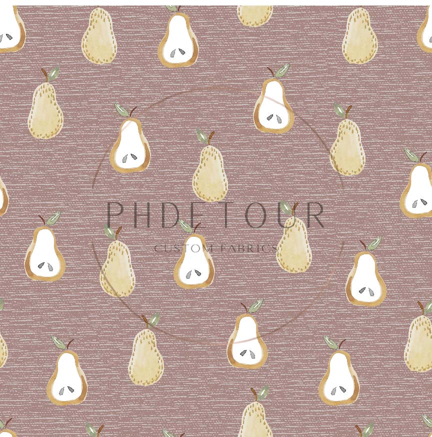 PREORDER - Golden Pears on Handwoven Texture Dusty Rose - 0650 - Choose Your Base