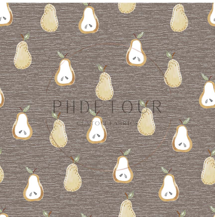 PREORDER - Golden Pears on Handwoven Texture Fossil - 0651 - Choose Your Base