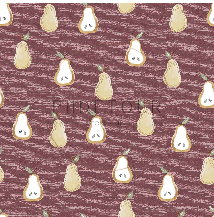 PREORDER - Golden Pears on Handwoven Texture Mauve - 0654 - Choose Your Base