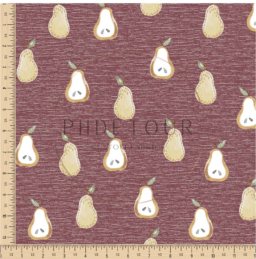 PREORDER - Golden Pears on Handwoven Texture Mauve - 0654 - Choose Your Base
