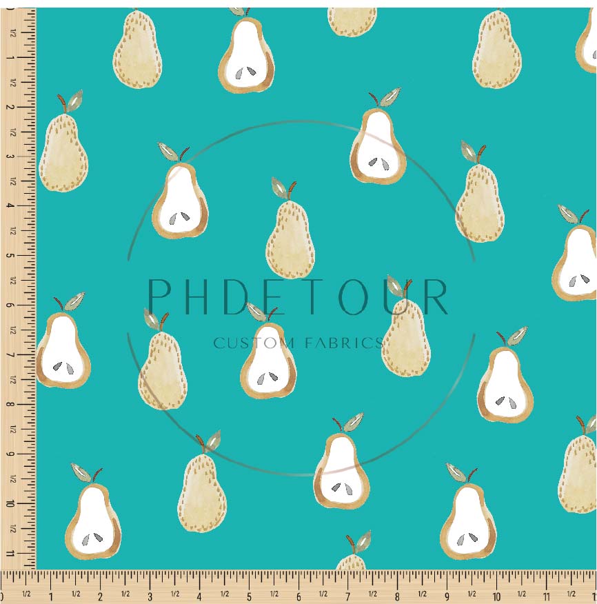 PREORDER - Golden Pears on Teal - 0685 - Choose Your Base