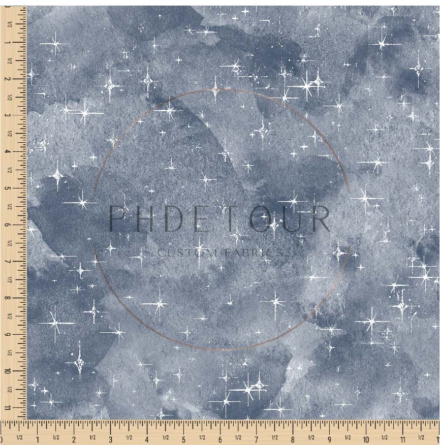 PREORDER - Grunge Stars on Watercolor Cadet - 0779 - Choose Your Base