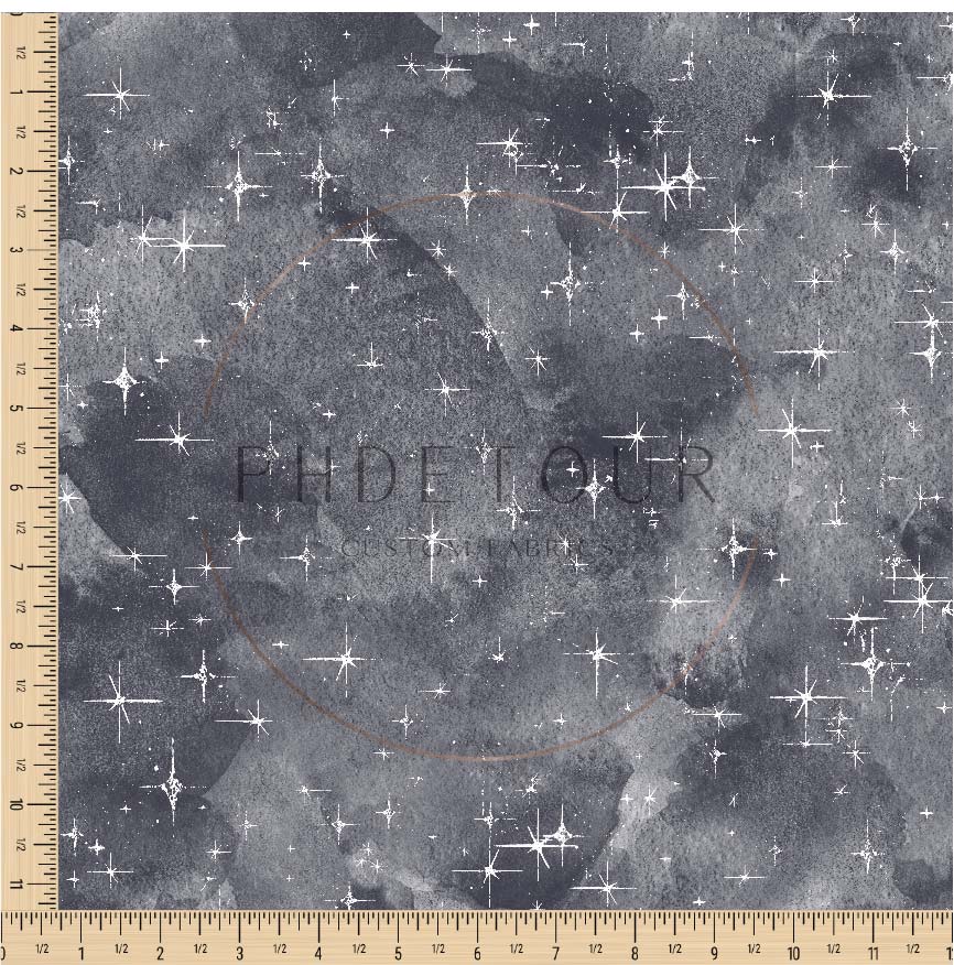 PREORDER - Grunge Stars on Watercolor Slate - 0789 - Choose Your Base