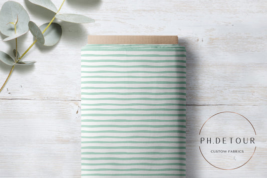 PREORDER - Heart Brushstrokes Mint Stripe Coordinate - 0849 - Choose Your Base