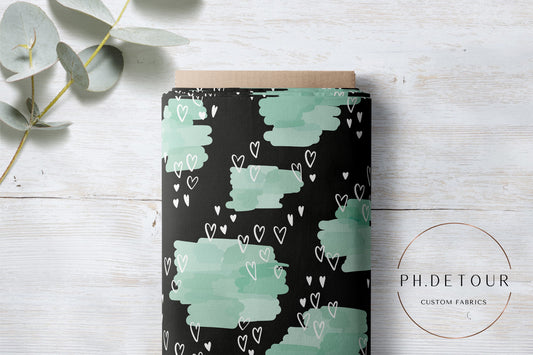 PREORDER - Heart Brushstrokes on Black - 0850 - Choose Your Base