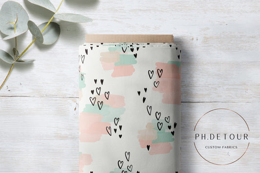 PREORDER - Heart Brushstrokes on Cream - 0851 - Choose Your Base