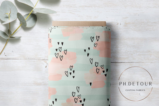 PREORDER - Heart Brushstrokes on Mint - 0852 - Choose Your Base