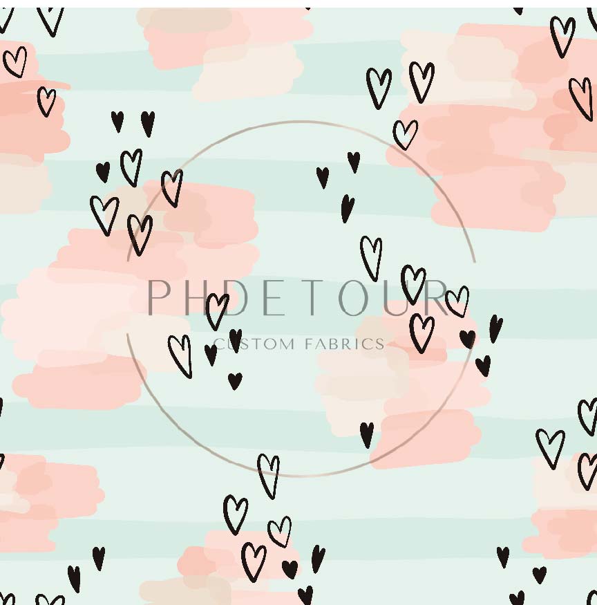 PREORDER - Heart Brushstrokes on Mint - 0852 - Choose Your Base
