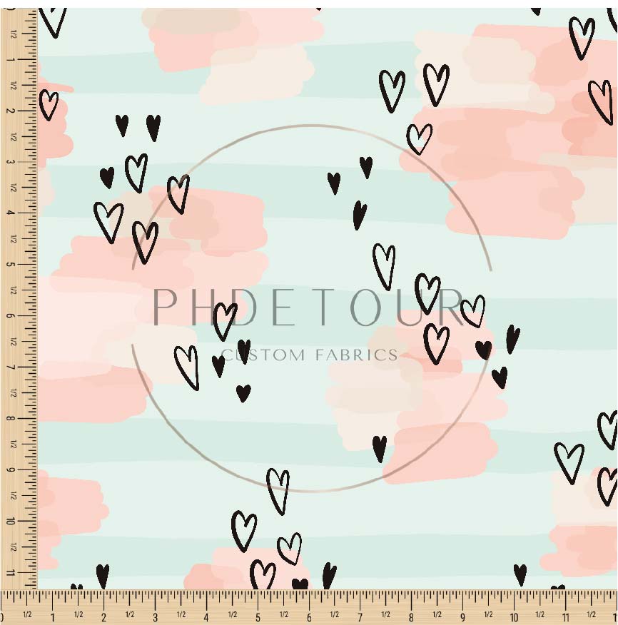 PREORDER - Heart Brushstrokes on Mint - 0852 - Choose Your Base