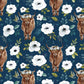 PREORDER - Highland Cows on Navy - 0897 - Choose Your Base