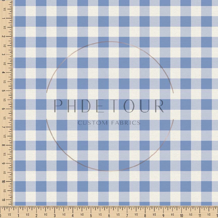 PREORDER - Hydrangeas Periwinkle Blue Gingham - 0919 - Choose Your Base