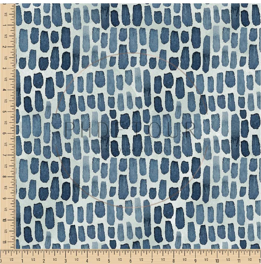 PREORDER - Indigo Brushstrokes on Watercolor Mist - 0936 - Choose Your Base