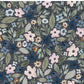 PREORDER - Indigo Floral on Handwoven Texture Slate - 0954 - Choose Your Base