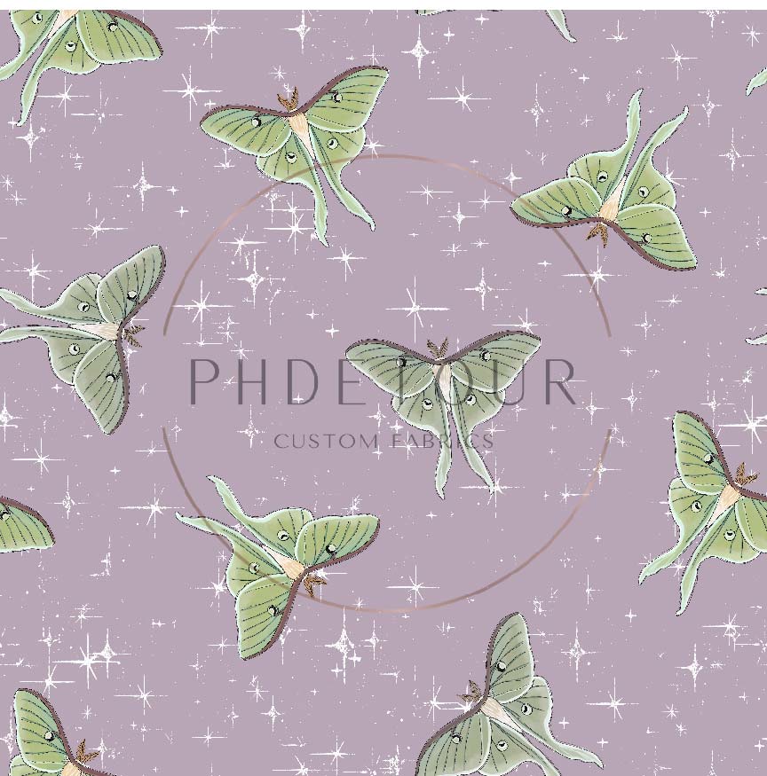 PREORDER - Luna Moths on Grey Violet - 1051 - Choose Your Base