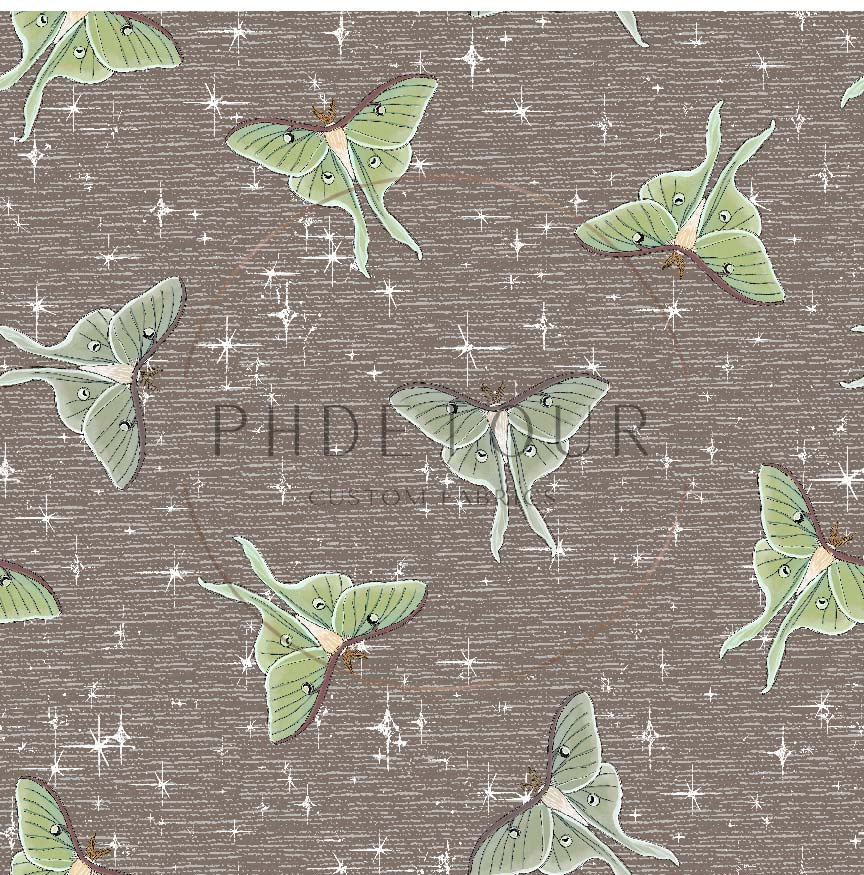PREORDER - Luna Moths on Handwoven Texture Fossil - 1063 - Choose Your Base
