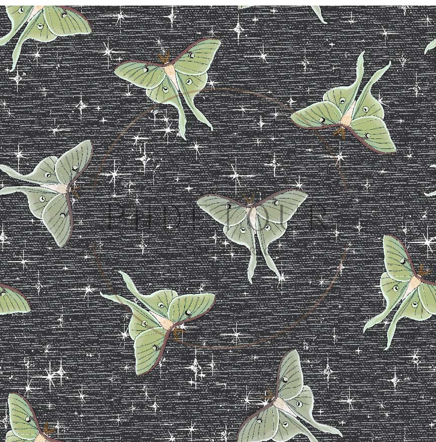 PREORDER - Luna Moths on Handwoven Texture Space - 1074 - Choose Your Base