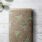 PREORDER - Luna Moths on Herringbone Texture Khaki - 1084 - Choose Your Base
